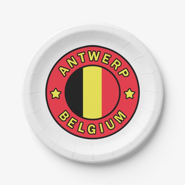 Antwerpen Belgien Pappteller (Vorderseite)