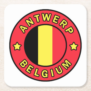 Antwerpen Belgien Rechteckiger Pappuntersetzer