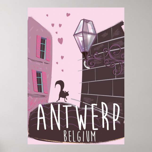 Antwerpen, Belgien Reiseplakat Poster (Vorne)