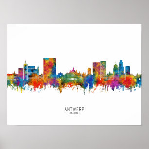 Antwerpen Belgien Skyline Poster