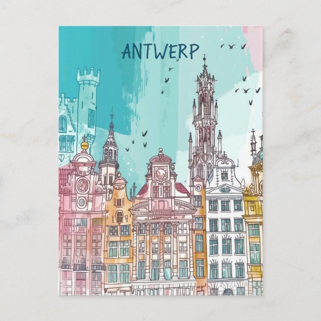 Antwerpen Belgien Travel Postkarte (Vorderseite)