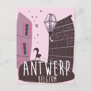 Antwerpen, Belgien Urlaubsreiseplakat Feiertagspostkarte