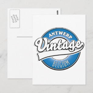 Antwerpen Belgien Vintage-Logo Postkarte