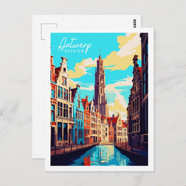 Antwerpen Belgien - Vintage Postkarte (Vorne/Hinten)