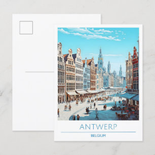 Antwerpen Belgien Vintage Reise Postkarte
