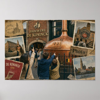 Antwerpen Brauerei Reise Erinnerungsplakat Poster
