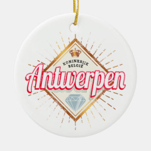 Antwerpen Flandern Belgien Retro Vintage Souvenir Keramik Ornament
