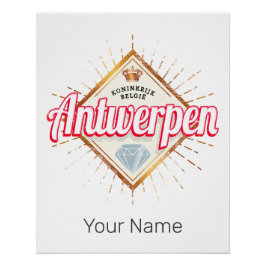 Antwerpen Flanders Belgien Retro Vintag Souvenir Poster