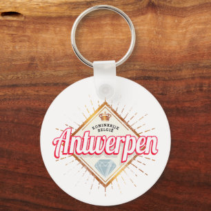 Antwerpen Flanders Belgien Retro Vintag Souvenir Schlüsselanhänger