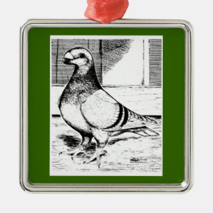 Antwerpen Long Faced Pigeon 1980 Ornament Aus Metall