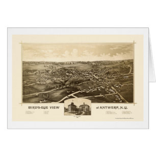 Antwerpen, NY panoramische Karte - 1888