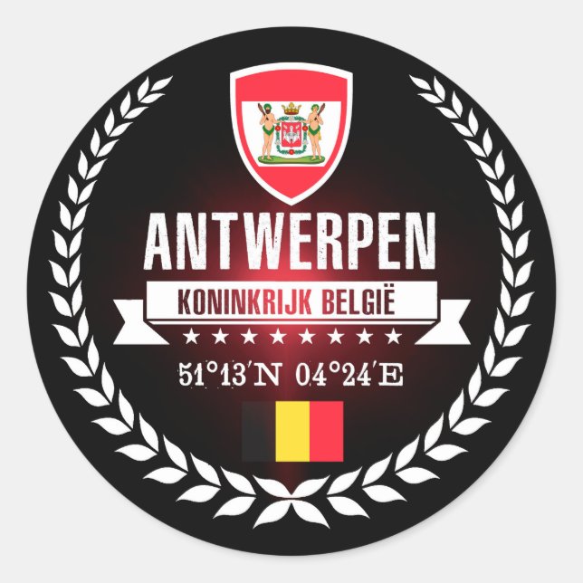 Antwerpen Runder Aufkleber (Vorderseite)