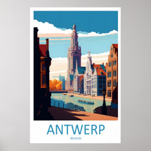 Antwerpen Vintage-Reiseposter Ski Nationalpark Poster