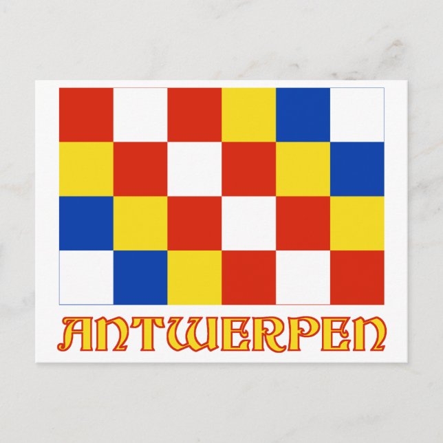 Antwerpener Flagge mit Name Postkarte (Vorderseite)