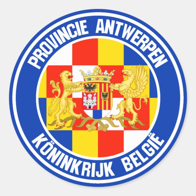 Antwerpener RundEmblem Runder Aufkleber (Vorderseite)