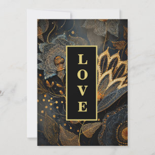 *~ Antwort 20 AR26 QR Goldlitze LOVE Vintage Hochz Einladung