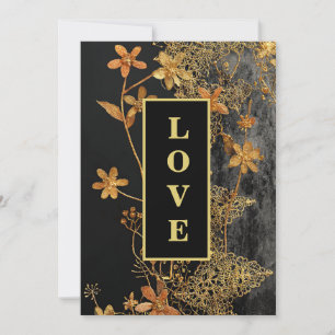 *~ Antwort AR26 QR 45 Goldlitze LOVE Vintage Hochz Einladung