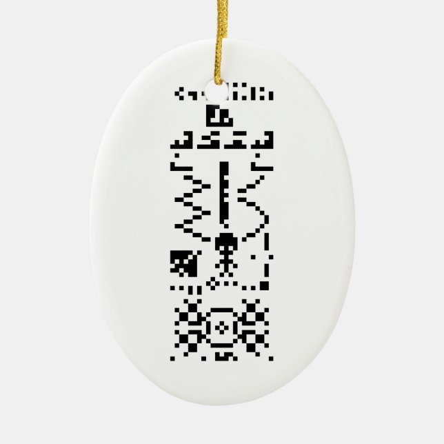 Antwort auf die binäre Meldung von Arecibo Keramik Ornament (Vorne)