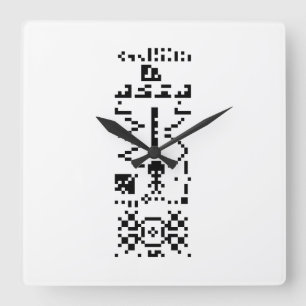 Antwort auf die Binary-Message von Arecibo Quadratische Wanduhr