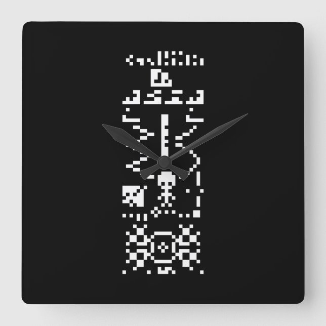Antwort auf die Binary-Message von Arecibo Quadratische Wanduhr (Vorderseite)