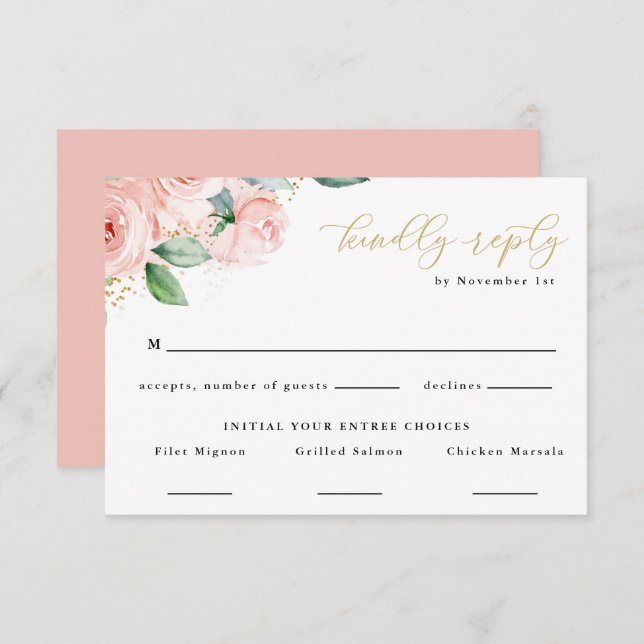 Antwort auf die Blumenkost-Auswahl in Rosa und Gol (Vorne/Hinten)