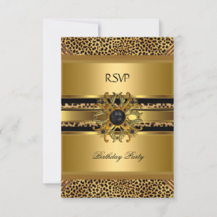 Antwort auf elegante Leopard-Gold-Schwarz-Einladun