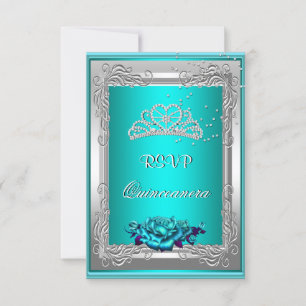 Antwort auf RSVP-Anfrage Teal Silber Rosen Quincea