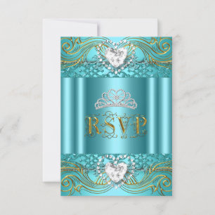 Antwort auf RSVP-Anfrage Türkis Blau Gold Quincean