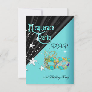 Antwort auf RSVP Geburtstagsfeier Teal Gold Maske