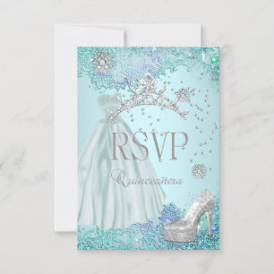Antwort auf RSVP Quinceanera Sanfte Teal-Tiara-Kle