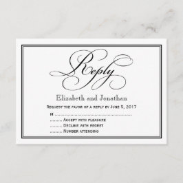Antwort auf Schwarz-Weiß-Kalligrafie Einladung