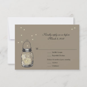 Antwort bitte Mason-Glas & Glühwürmchen Hochzeit