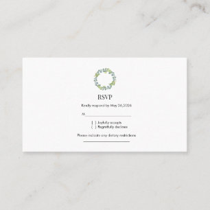 Antwort-Eukalyptus-Kranz-Hochzeitskarte Visitenkarte