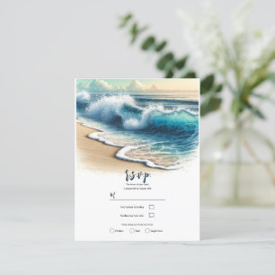 Antwort für Strandhochzeit mit donnernden Meereswe Einladung