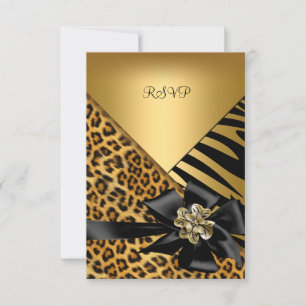 Antwort Geburtstagsfeier Zebra Leopard Gold Elegan