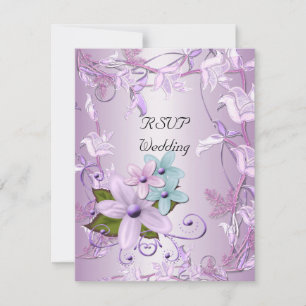Antwort Hochzeit Lila Mauve Floral