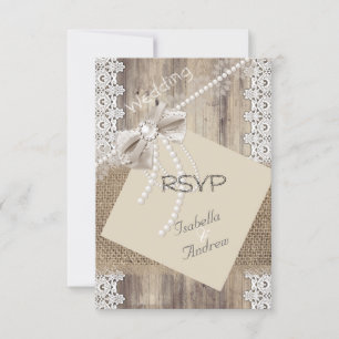 Antwort Hochzeit Rustikal Beige Perle Spitze Holz 