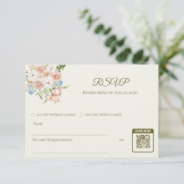 Antwort Hochzeitskarte Buttergelb Garten floral