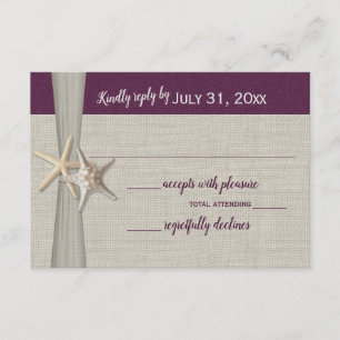 Antwort-Karte für Beach Amore Eggplant RSVP Karte