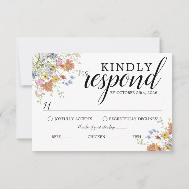 Antwort-Karte für Blut und Bliss RSVP Karte (Vorderseite)