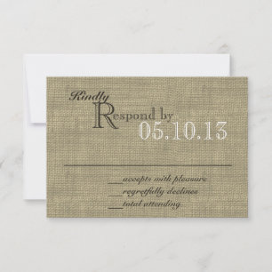 Antwort-Karte für Burlap und Bow RSVP Karte