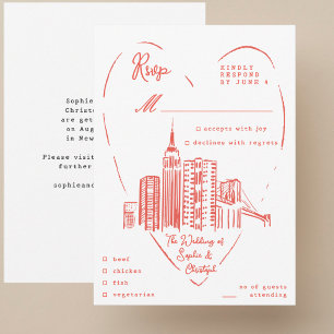 Antwort NYC New York City Hochzeit Begleitkarte