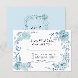 Antwort Terrakotta Rosa Aquarell Blumen Hochzeit Einladung