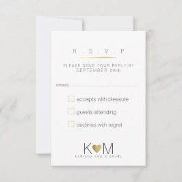 Antwort, uAwg elegant, weiß & klar Hochzeit RSVP Karte