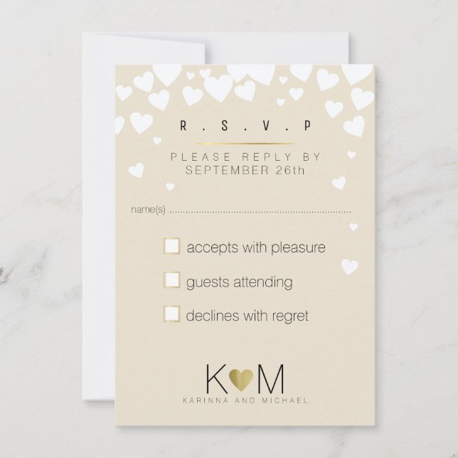 Antwort, uAwg elegante, romantische Liebe Hochzeit Einladung (Vorderseite)