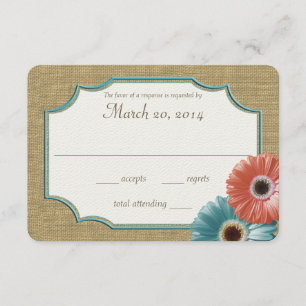 Antwort von Daisy und Burlap Coral und Aqua