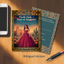 Antwort von Quinceañera | Tarjeta de Respuesta