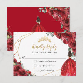Antwort von Red Floral Gold Princess Quinceañera