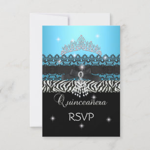 Antwort Zebra Quinceanera 15. Geburtstag Blau Schw