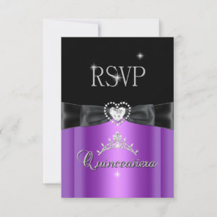 Antwort zur Party Lila Schwarzer Diamant Herz